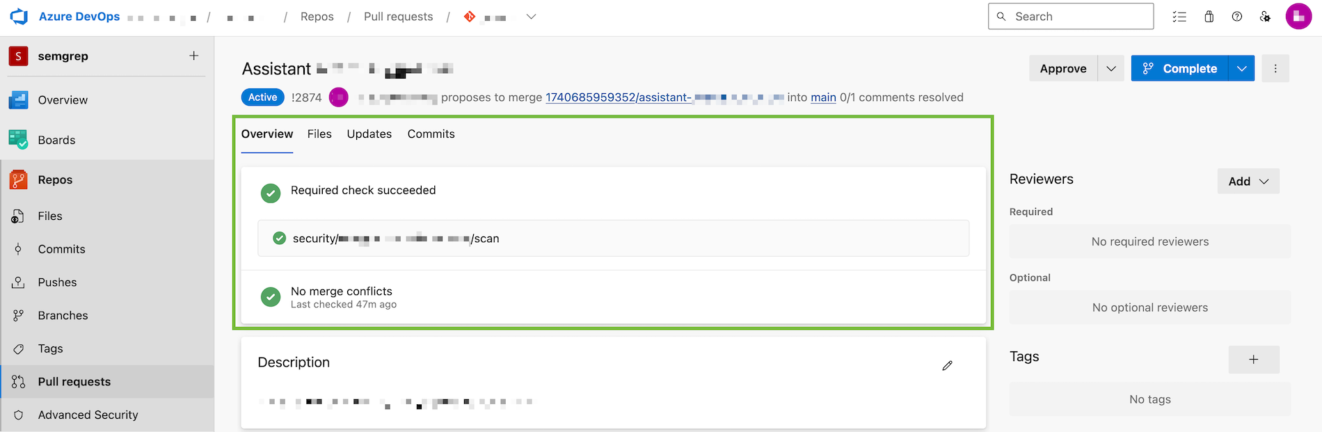 PR notification after a status check passes.